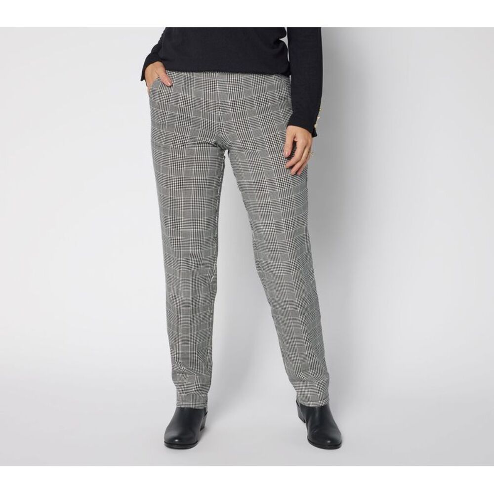Denim & Co. Women's Petite Pants 1XP Duo Straight Leg Gray A702028